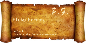 Pisky Ferenc névjegykártya