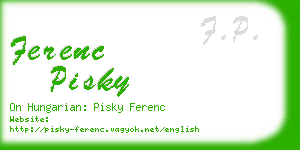 ferenc pisky business card